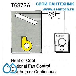 15742 HONEYWELL T6372A1018 Термостат для фэн-койлов 10-30С, 230В, антисипатор, нагрев или охлаждение
