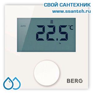 20497 BERG  BT30L-230 Термостат электронный комнатный, дисплей с подсветкой, 230В, 2А, +10…+28 °C, ШИМ-регулирование, отопление/охлаждение